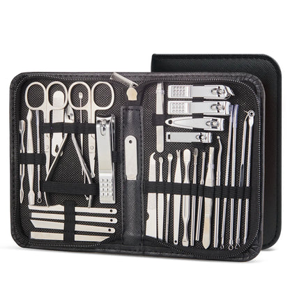 8/32Pcs Manicure Set Professional Pedicure Kit Nail Scissors Grooming Kit Stainless Steel Manicure Cutters Nail Beauty Tools