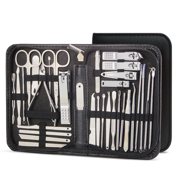 8/32Pcs Manicure Set Professional Pedicure Kit Nail Scissors Grooming Kit Stainless Steel Manicure Cutters Nail Beauty Tools