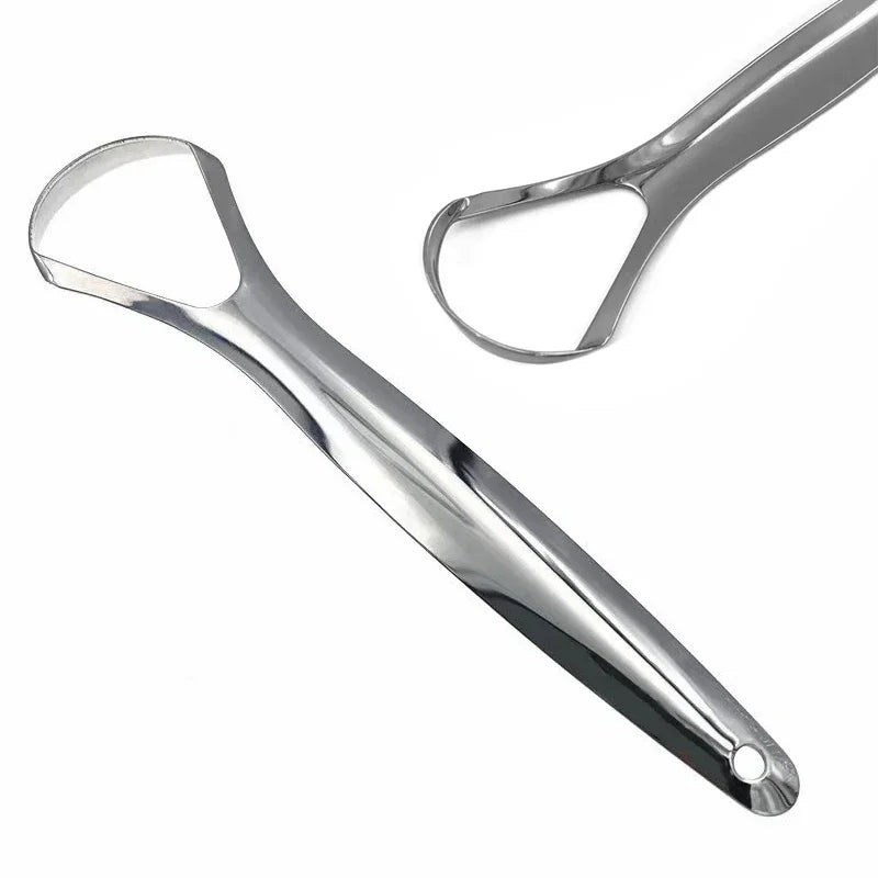 Halitosis Tongue Coating Tongue Scraper Stainless Steel Cleaning Remover Tongue Coated Brush Scraping Tongue Oral Hygiene Tools