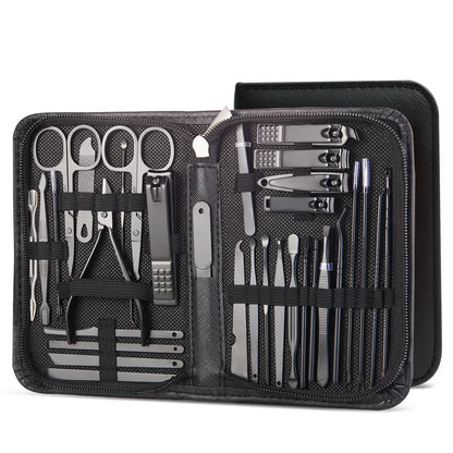 8/32Pcs Manicure Set Professional Pedicure Kit Nail Scissors Grooming Kit Stainless Steel Manicure Cutters Nail Beauty Tools