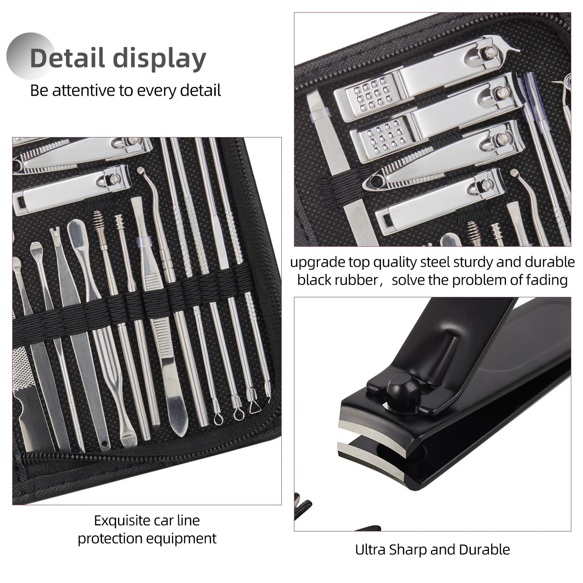 8/32Pcs Manicure Set Professional Pedicure Kit Nail Scissors Grooming Kit Stainless Steel Manicure Cutters Nail Beauty Tools